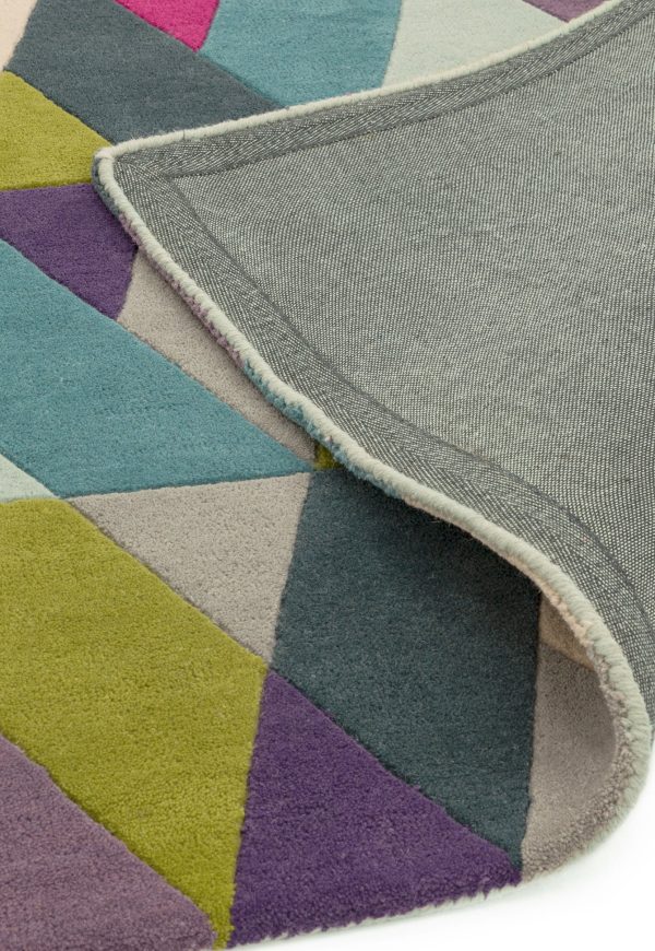 Carpete Funk Chevron Blue Green Wool Rug - Image 5