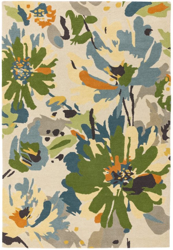 Carpete Reef rf11 Floral Green Multi
